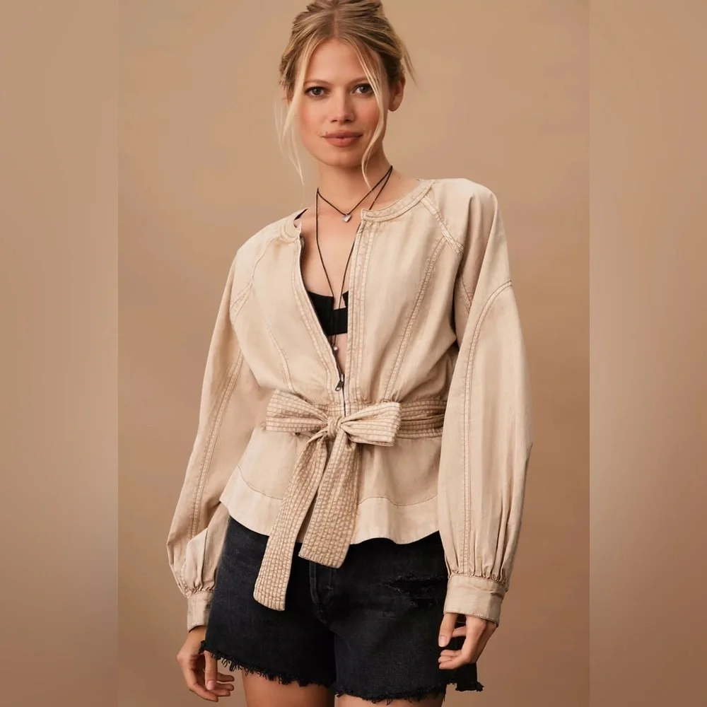 🆕 Anthropologie Belted Utility Jacket Moss Green